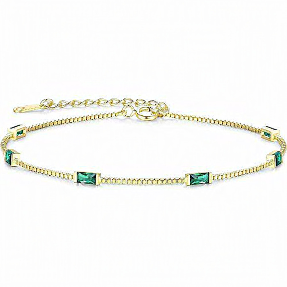 Women Sterling‎ Silver Dainty Simple Birthstone Bracelets